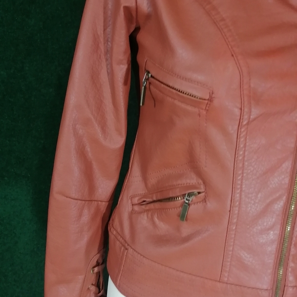 Brown faux leather jacket - Picture 9 of 10